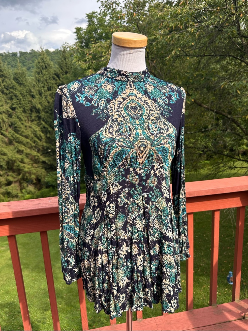 Free People Lady Luck Tunic Paisley Long-Sleeve - Picture 1 of 6